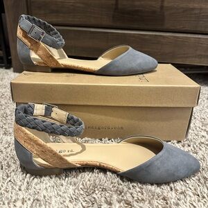 Indigo Women's Gray Flats with Braided Strap